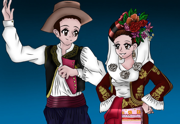 Οι παραδοσιακές φορεσιές των Επτανήσων σε Anime Digital art μορφή
