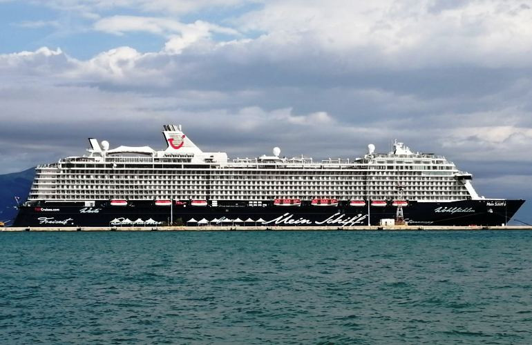 TUI cruise ship ΄Mein Schiff 6΄ in Corfu today until evening